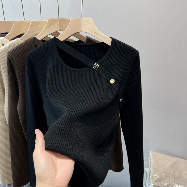 Stilla | Strikbluse i Ribstrik