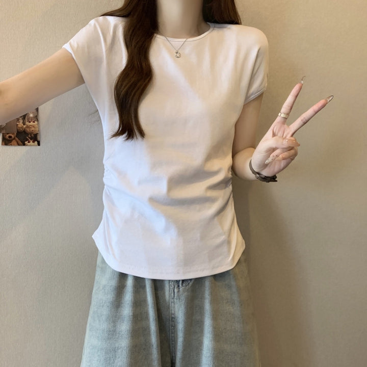 Femme Kortærmet Figursyet Trendy T-shirt Stilla