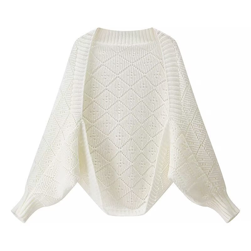 Kvinders hyggelige strikket pullover i moderne diamantmønster Stilla