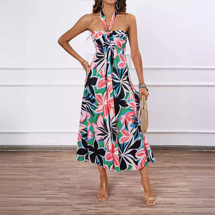 Kvinders maxikjole med off-shoulder design og blomstermønster Stilla