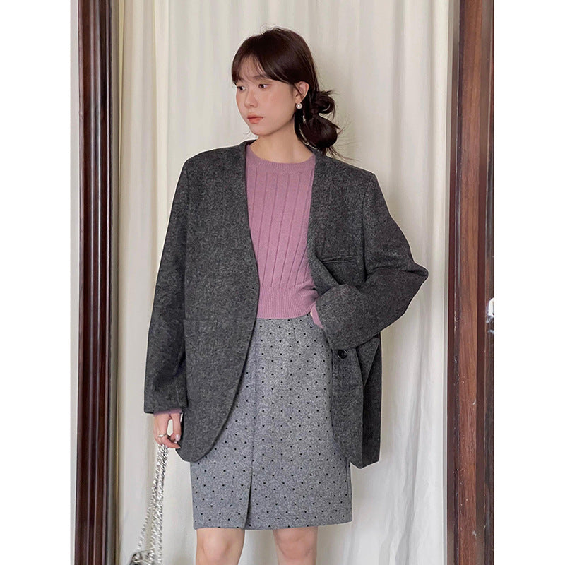 Dame strikpullover med struktureret rib-optik og elegant snit Stilla