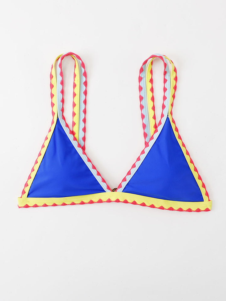 Dame Triangel-Bikini med farverig bånd Skovae