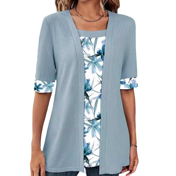 Damer casual cardigan med blomstret for Stilla