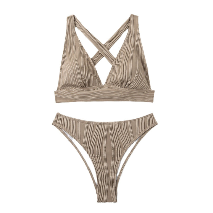 Dame Plunge Cross-Back Bikini Sæt Stilla