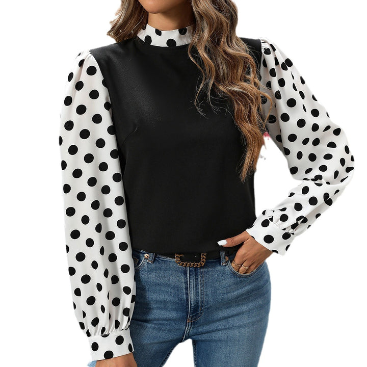 Dame elegant bluse med puffede ærmer Stilla