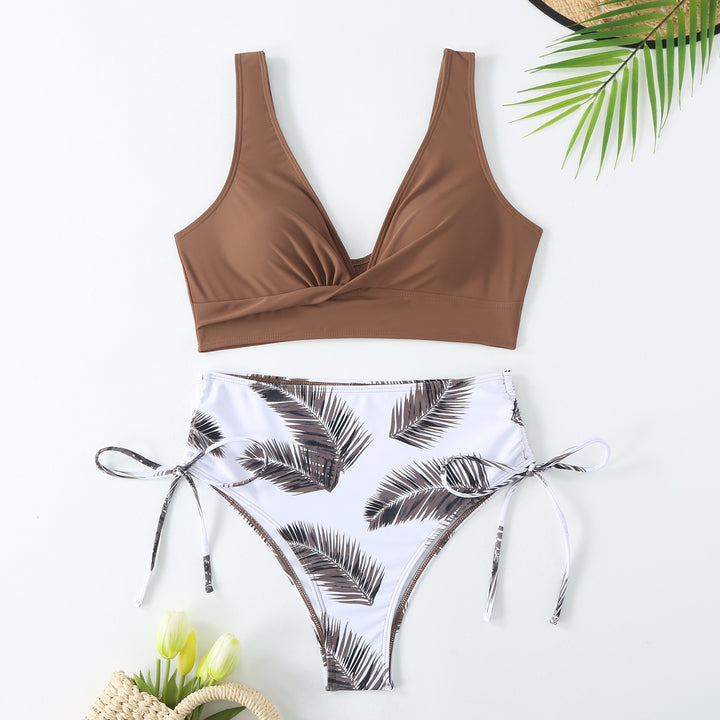 Dame Bikini-sæt med moderne højskæring og raffinerede bindebånd Stilla