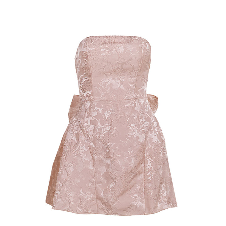 Dame off-shoulder cocktailkjole med elegant sløjfedetalje Skovae