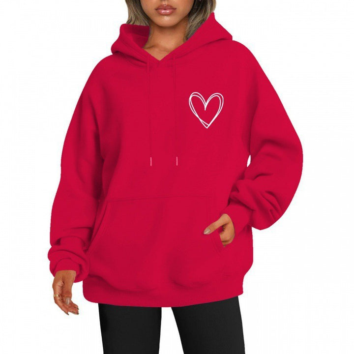Kvinder hoodie med cool hjertemotiv Skovae