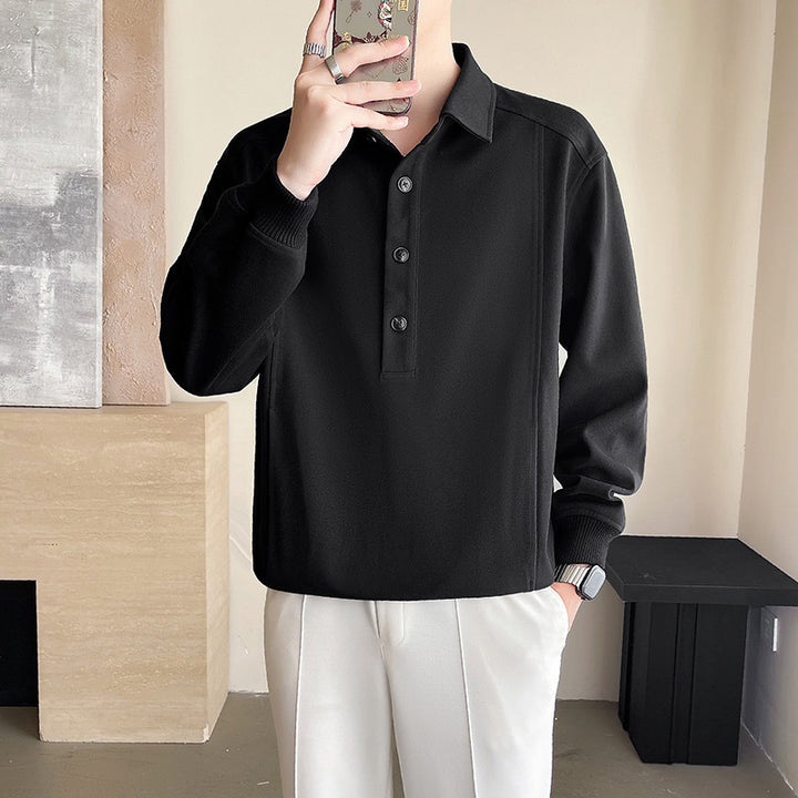 Herrer moderne Button-Up Pullover Sweater Stilla