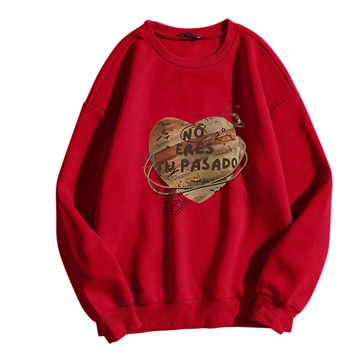 Kvinder casual sweatshirt med kreativ hjertedesign Skovae