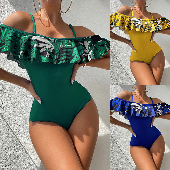 Dame Off-Shoulder Badedragt med Volant Skovae