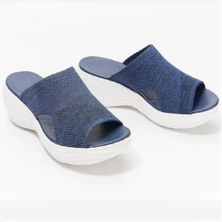 Dame Behagelige Wedge-Sandaler med åndbart overmateriale Stilla