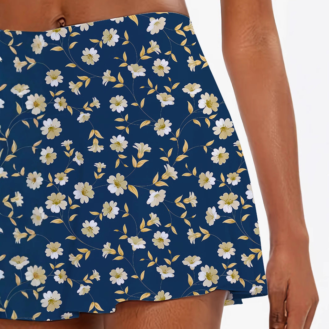 Dame Blomstret Mini Nederdel Stilla