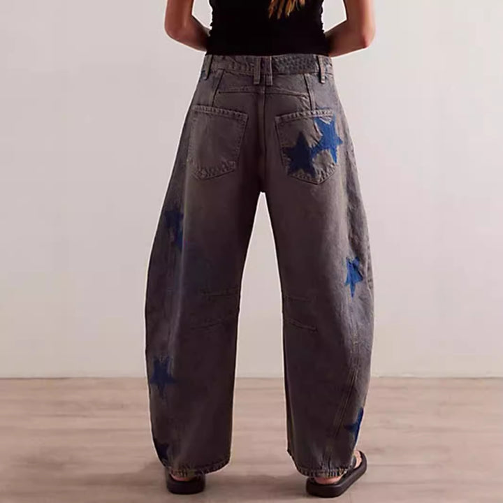 Dame Trendy Jeans med Stjernemønster Stilla