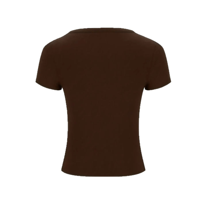 Femme Deep V-udskæring Tæt T-Shirt Stilla