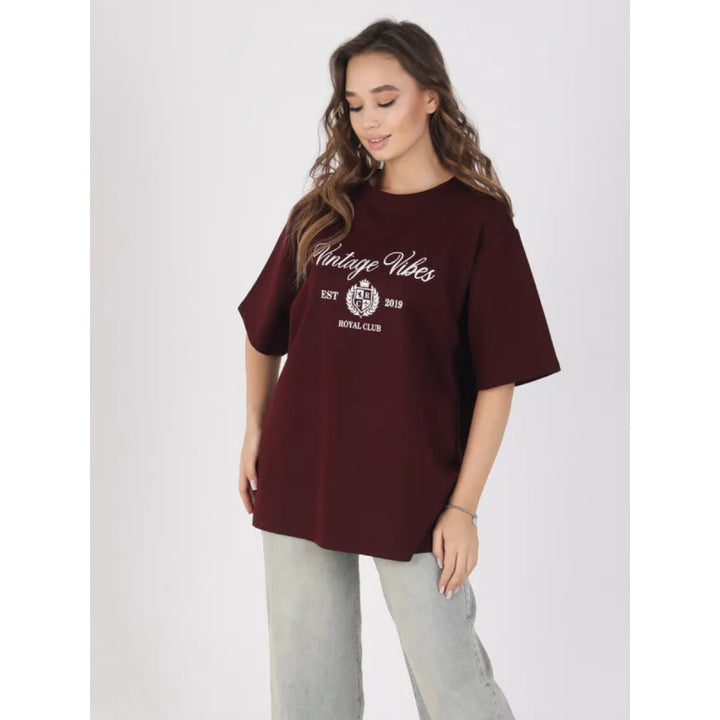 Dame Oversized T-shirt med stilfuld vintage-print og afslappet snit Stilla