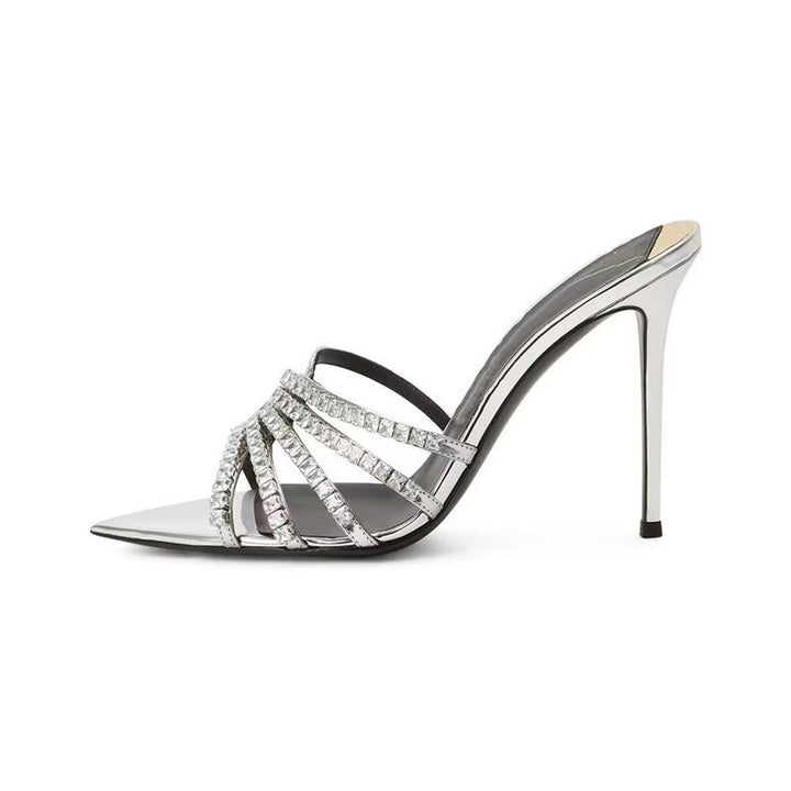 Femme strass-besatte high-heel-mules Stilla