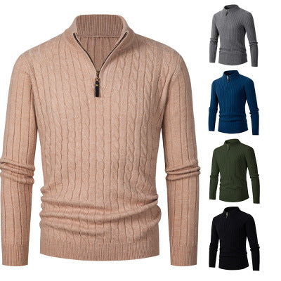 Herrer Kabelstrik Zip-Up Pullover Stilla