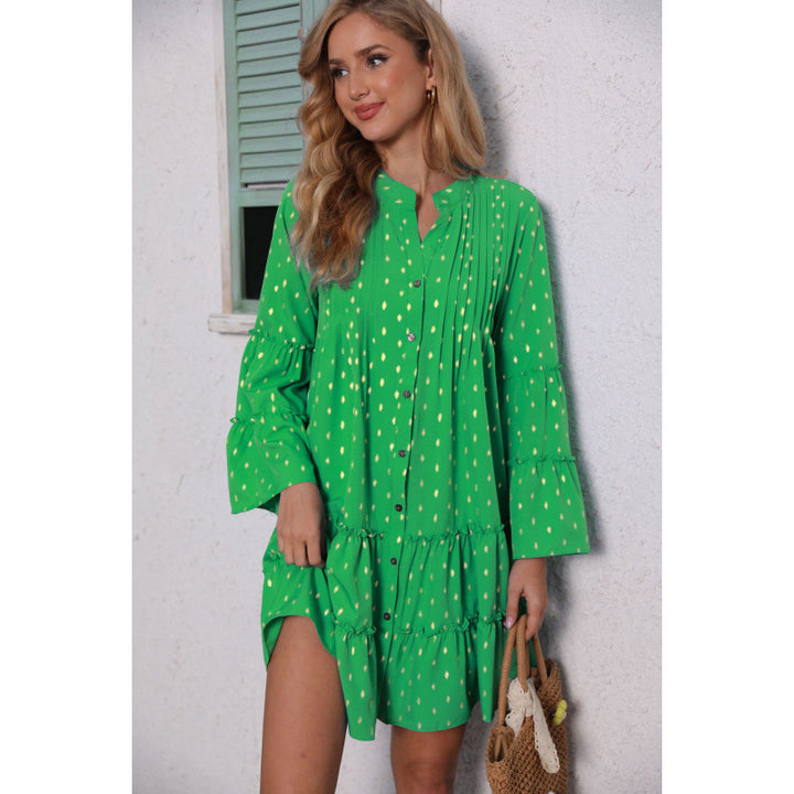 Dame Button-Up Lag Mini Kjole Stilla