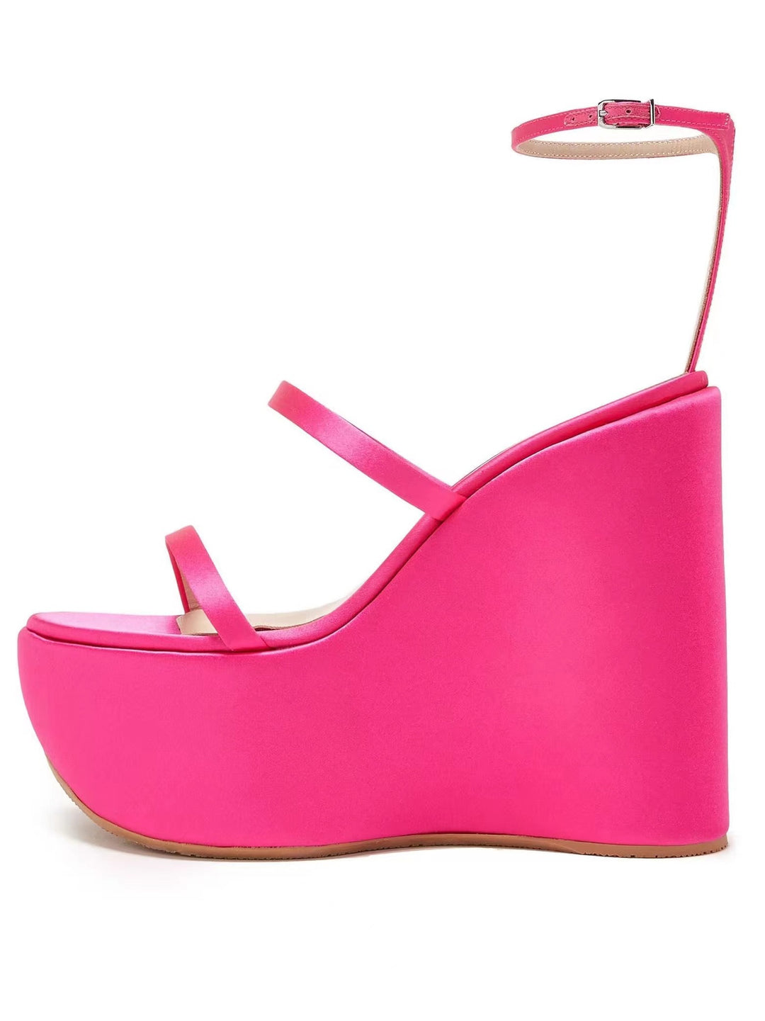 Dame High-Wedge Platform Sandaler med Ankelsløjfe Stilla
