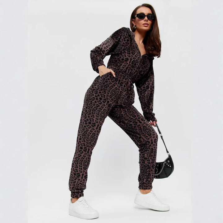 Kvindernes fløjlsagtige hættetrøje jumpsuit Skovae