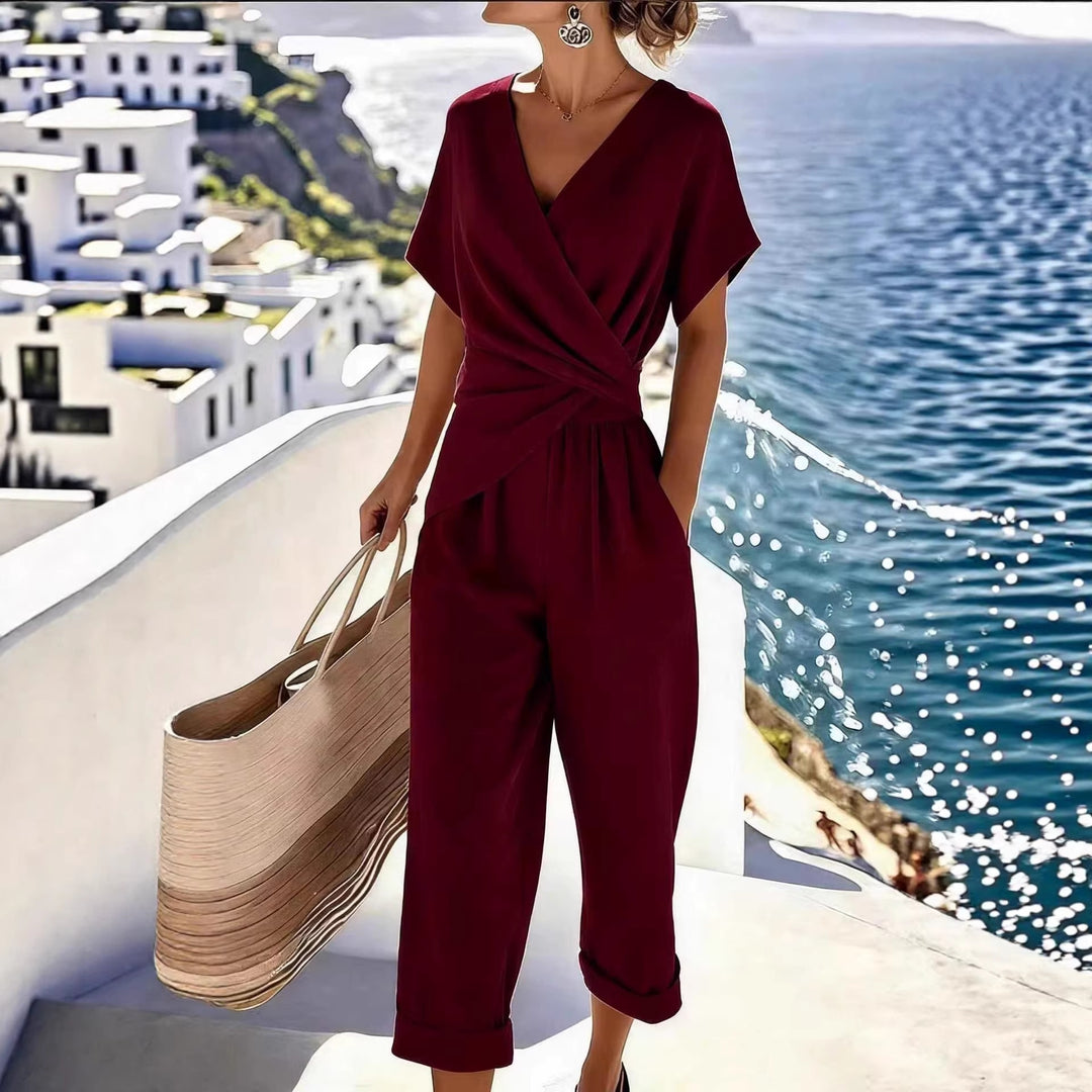 Dame Elegant jumpsuit med vikkelook og brede ben Skovae