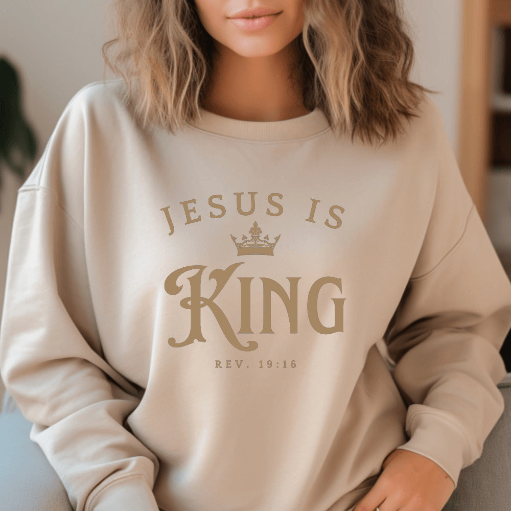 Kvinders sweatshirt med inspirerende bogstaver og løs pasform Stilla
