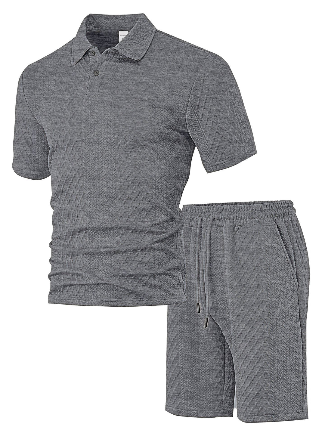 Herre Polo- og Shorts-Sæt med struktureret Design Stilla
