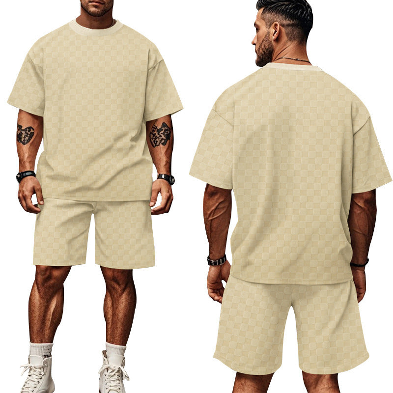 Herre afslappet T-shirt og shorts sæt Stilla