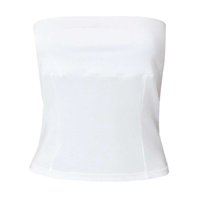 Dame Tube-top med figurformende snit Skovae