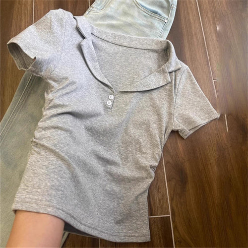 Femme Soft Casual Polo shirt med knapdetalje Stilla