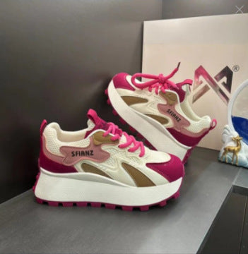 Dame Chunky Sneakers med høj plateau og åndbart overmateriale Stilla