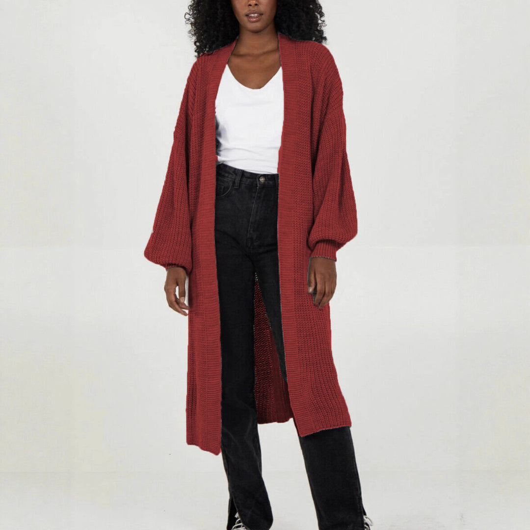Kvinders strikket frakke i afslappet oversized design Stilla