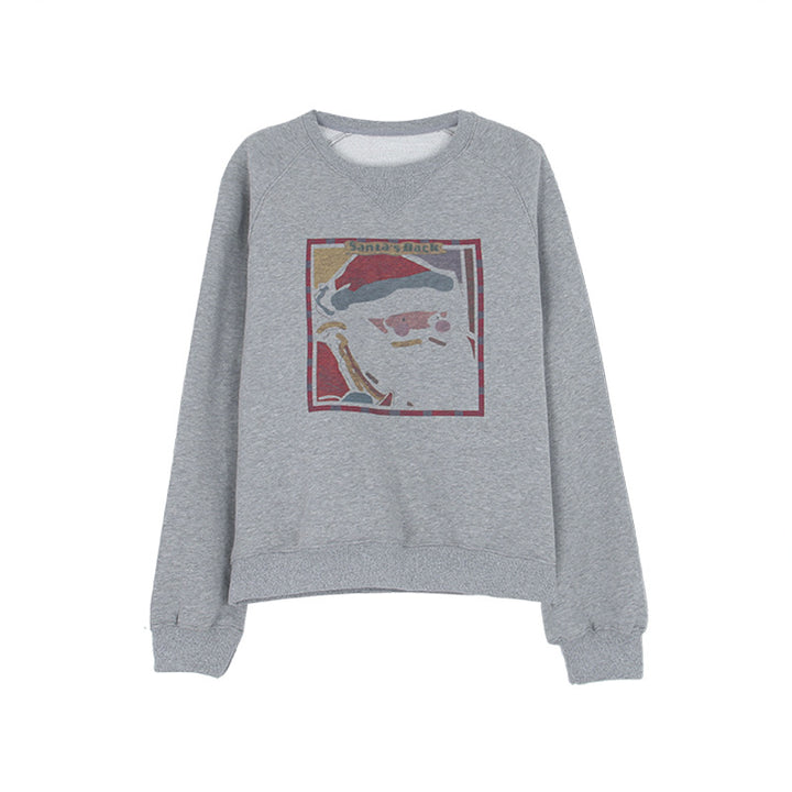 Dame afslappet sweatshirt med kreativ grafikdesign og rund halsudskæring Stilla