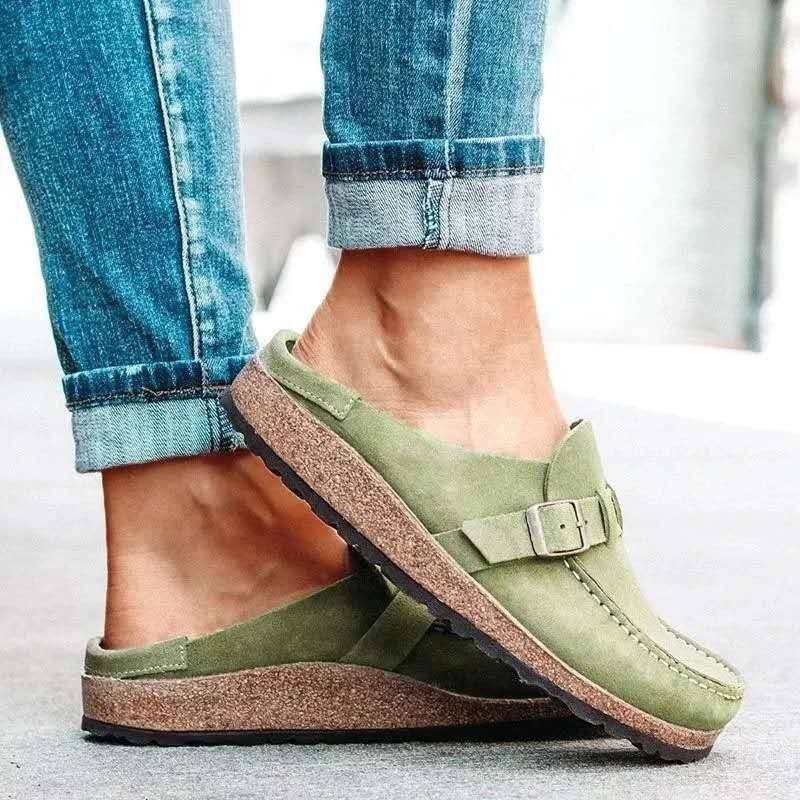 Dame komfortable clogs med ergonomisk korkfodbede og moderne spændedesign Stilla