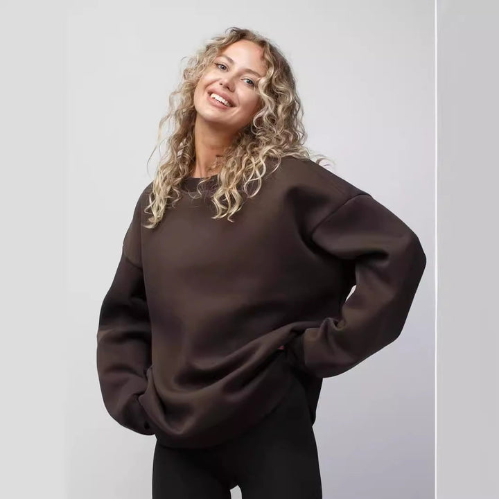 Stilla | Casual Rund Hals Løs Pullover Sweatshirt Top