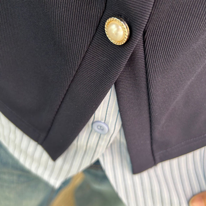 Dame Elegant snit blazerjakke med smykkeknapper og smarte detaljer Stilla