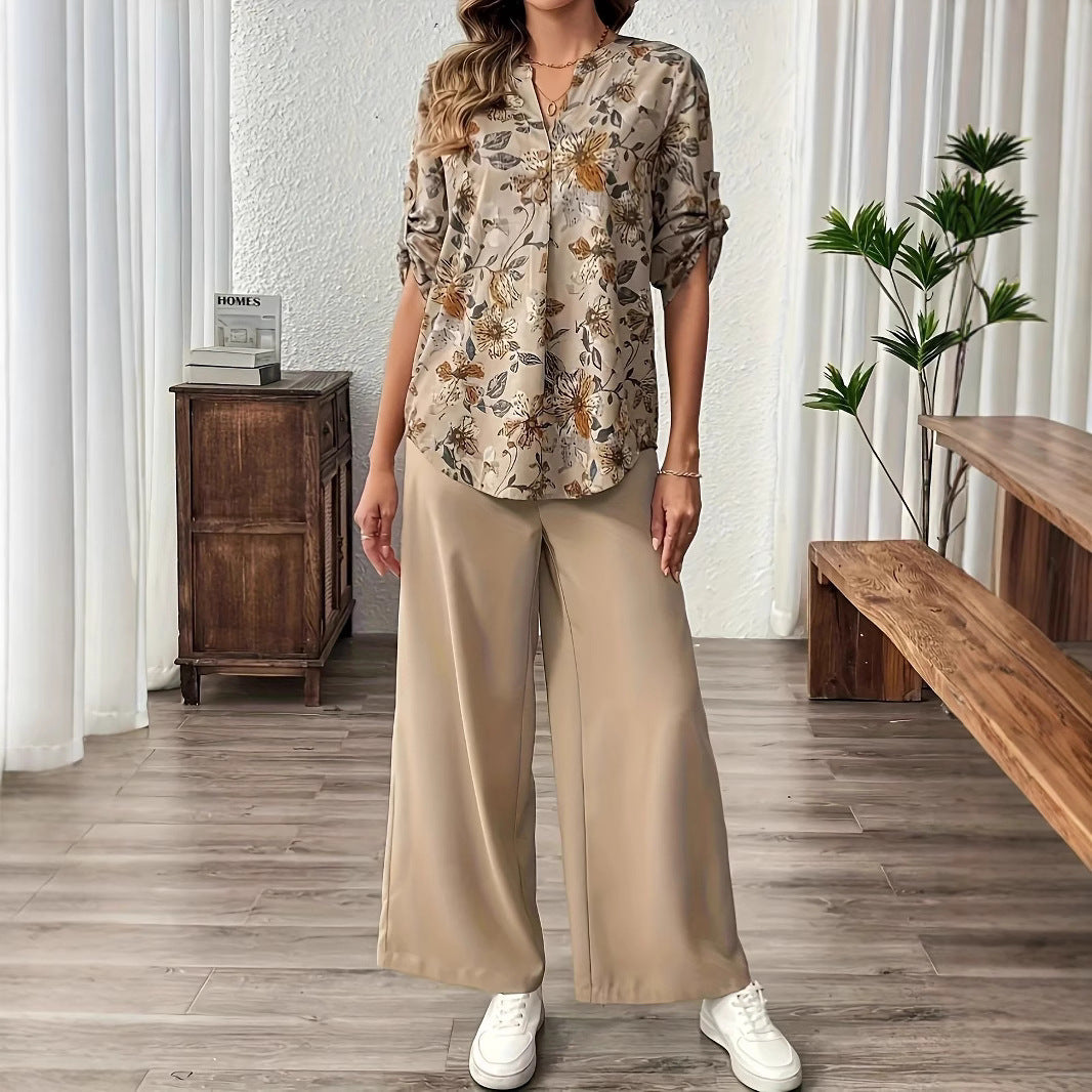 Damebluse med blomsterdesign og afslappet pasform Stilla