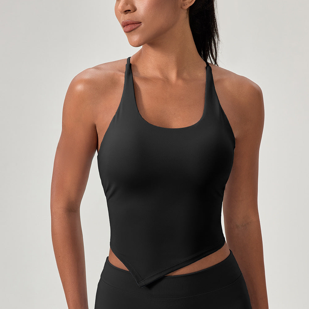 Dame Sporty Crop-top med asymmetrisk snit og åndbare egenskaber Stilla