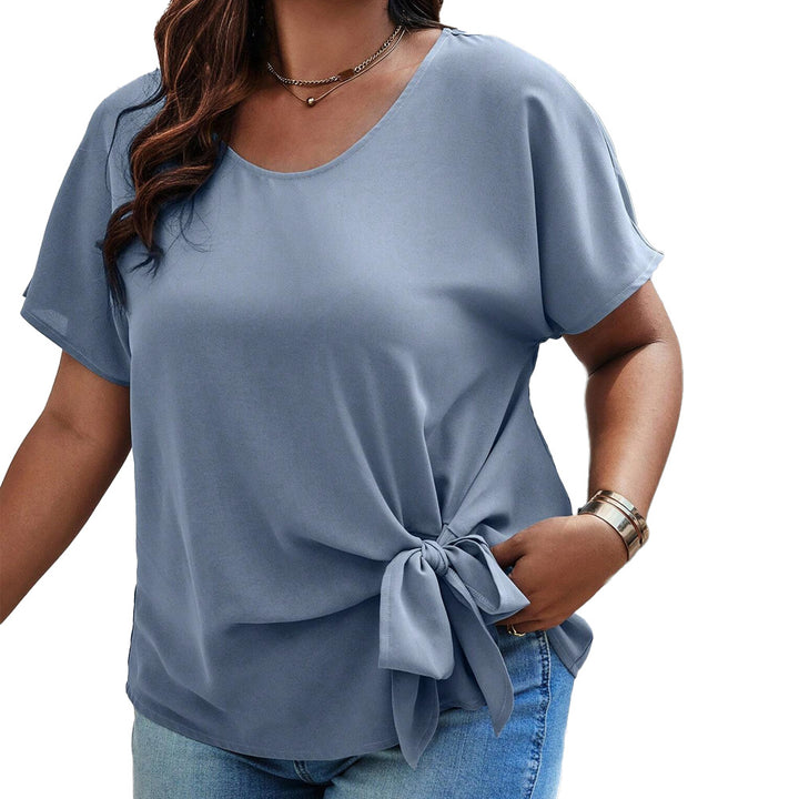 Dame afslappet T-shirt med knude-detalje Stilla