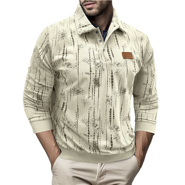 Herre sweatshirt med moderne krave og unik struktur Stilla