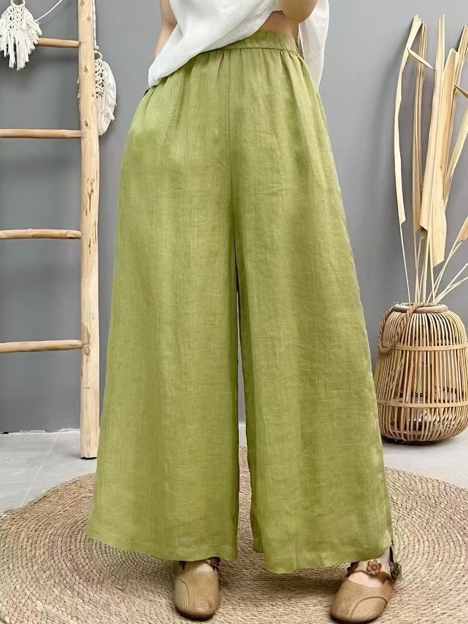 Dame Flydende Brede Linned Culottes Stilla