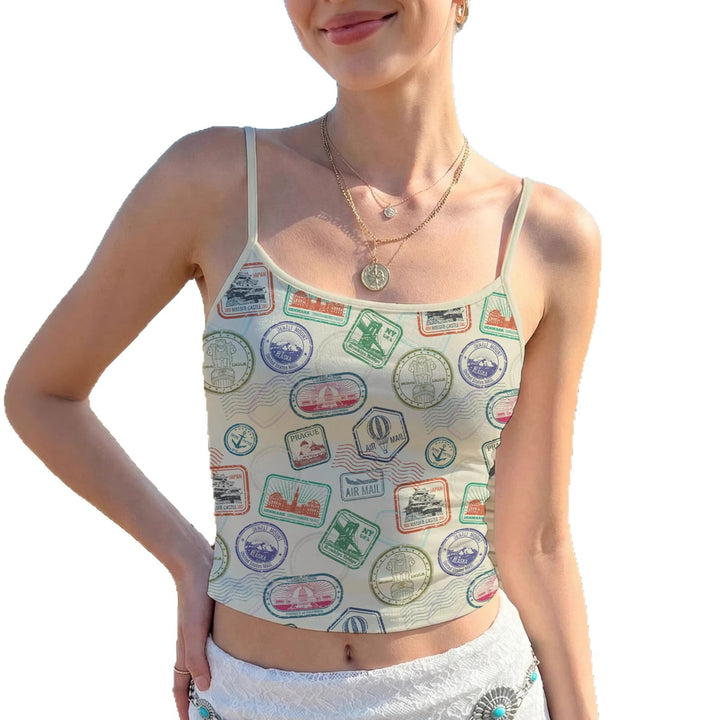 Dame Crop-Top med kreativ grafiktryk Skovae