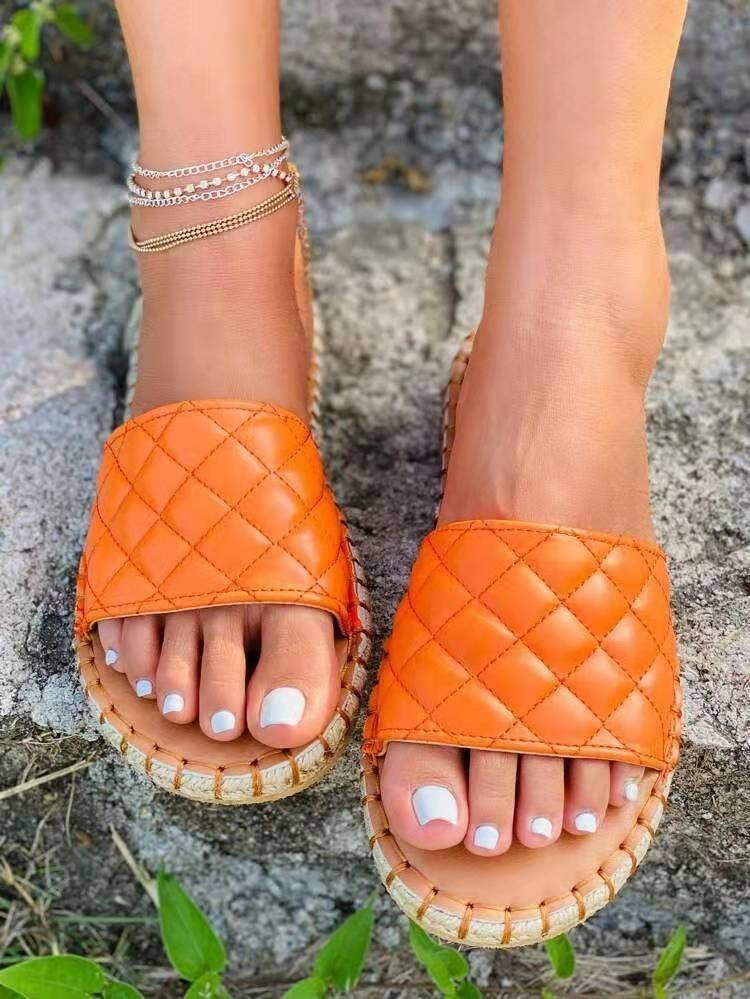 Dame Quiltet Slipper-Sandaler med anatomisk fodseng og skridsikker sål Stilla