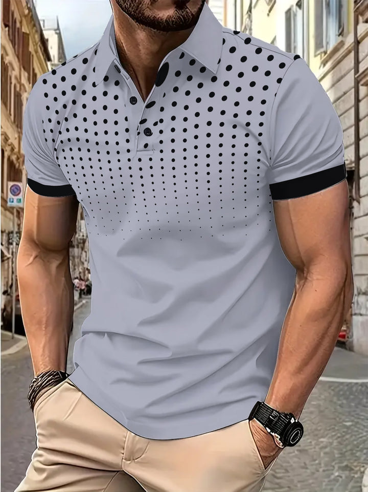 Herre Poloshirt med moderne prikkemønster og åndbare egenskaber Stilla