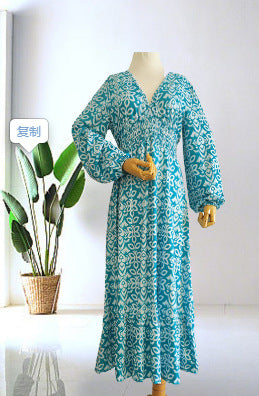 Stilla | Floral-Kjole Plus Size Fairy V Hals Kjole