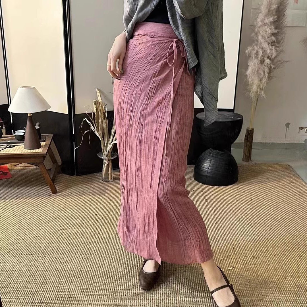 Femme Letvægts Crinkle Maxi-Nederdel Stilla