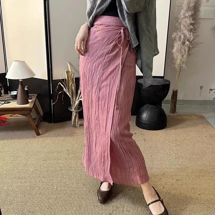 Femme Letvægts Crinkle Maxi-Nederdel Stilla