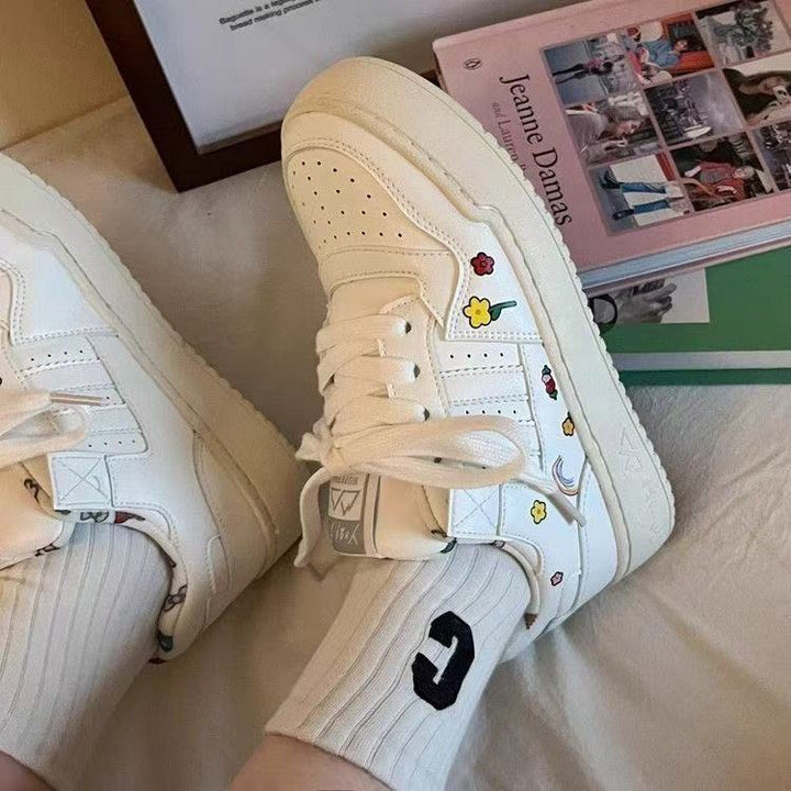 Dame Sneaker med blomstret design og åndbart mesh-overflade Stilla