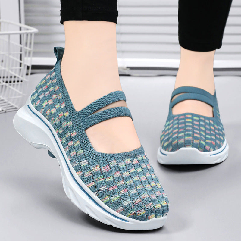 Dame Behagelige Slip-On Sportsko med elastiske stropper og åndbart overmateriale Stilla